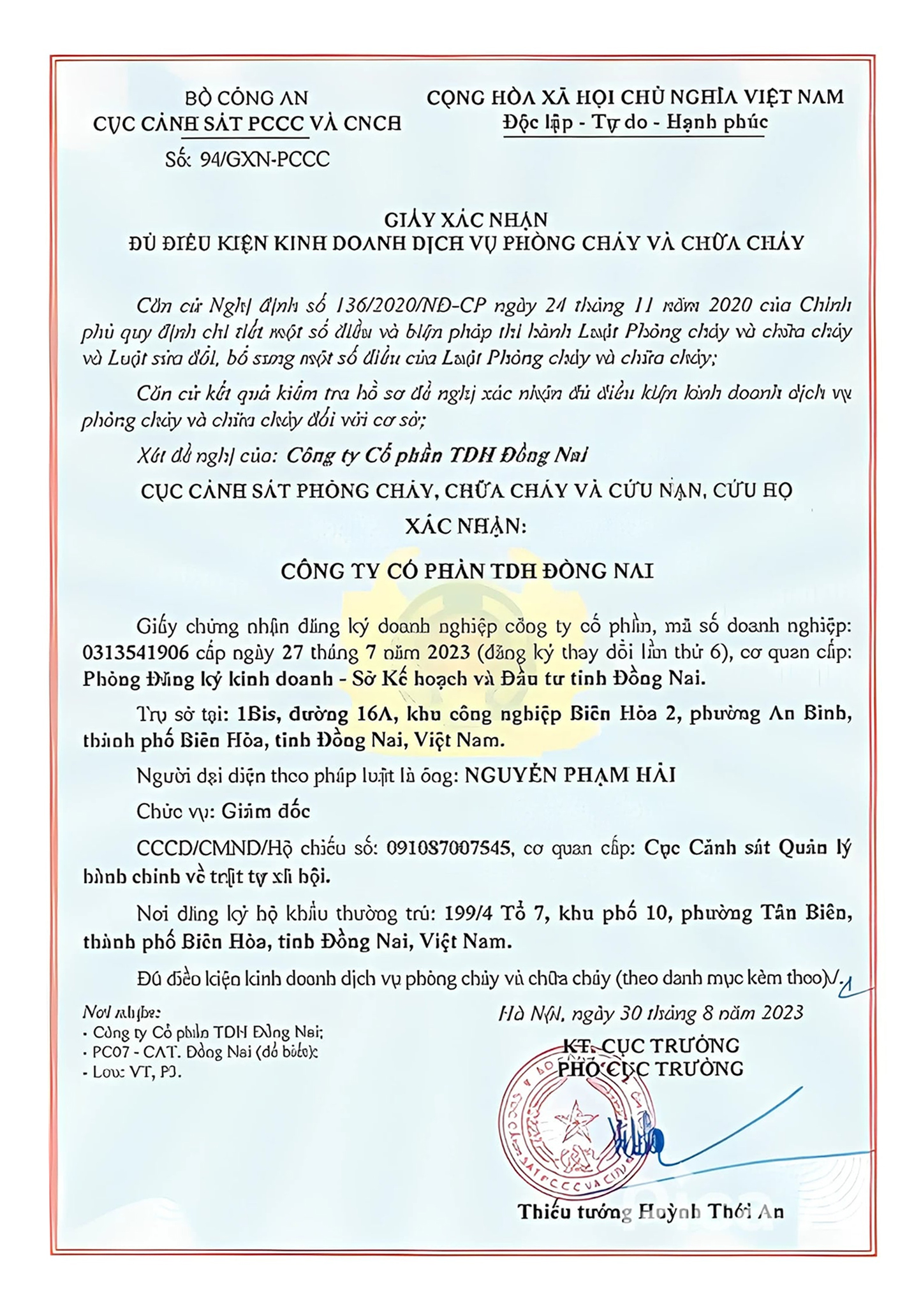Giấy phép PCCC